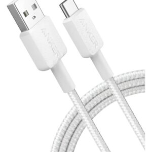 Cable De Carga Rapida Anker 322 Usb A A Usb C De 1,8m Blanco Blanco