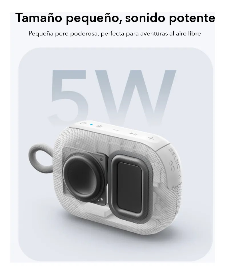 Parlante Bluetooth 5.3 Soundcore Select 4 Go 5w Ip67 20 H W Blanco - Imagen 3