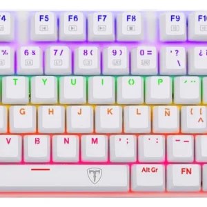Teclado Mecanico Gamer T-dagger Bora Lite T-tgk313w Rainbow Blanco Español Latinoamérica