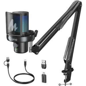 Micrófono Gamer Maono Dm40s Brazo Araña Condensador Efect Ia Negro