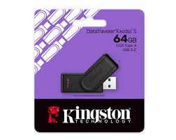 USB Kingston 64GB 3.2 DataTraveler Exodia S Negro