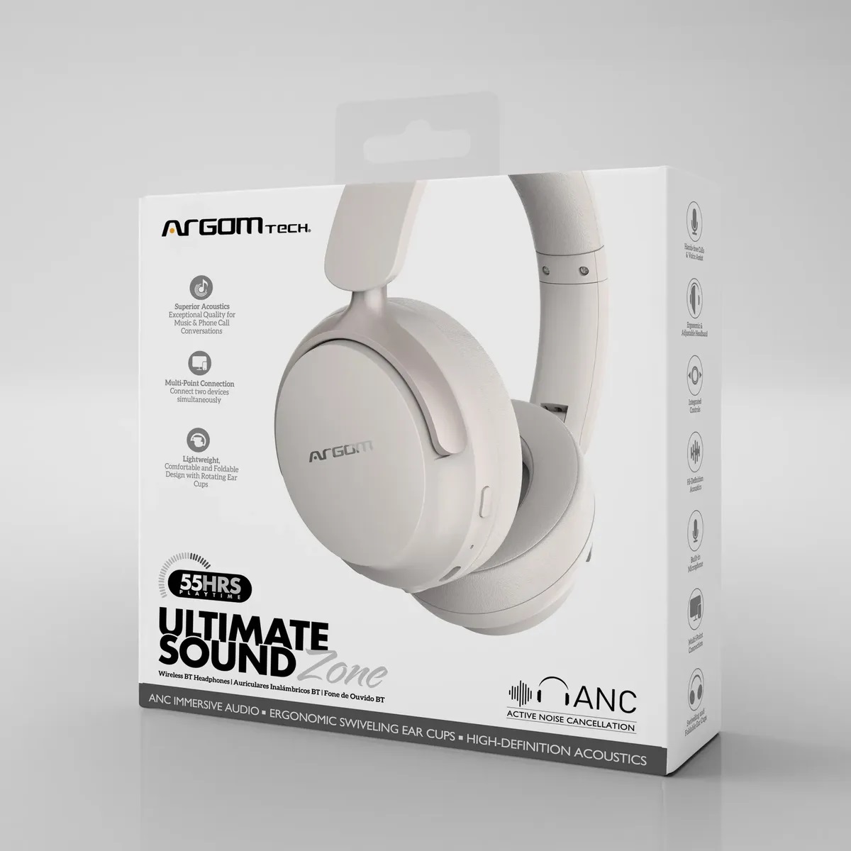 Diadema Bluetooth Cancelacion Argom Ultimatesound Blanco - Imagen 2