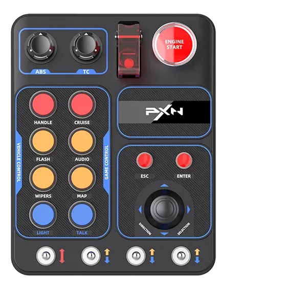 Panel Lateral Simulador de manejo gamer PXN CB1 Control Box color negro con 30 Botones Programables
