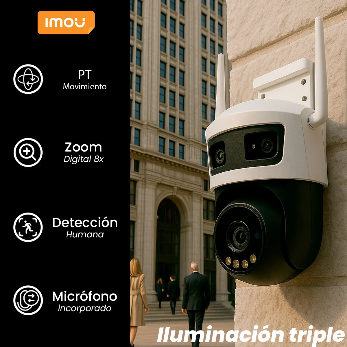 Imou Cámara De Seguridad Cruiser Triple Lente 11mp Ipc-s7un-11m0we Blanco - Imagen 4