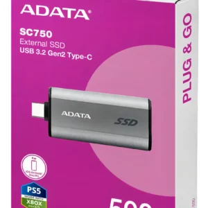 Disco Solido Externo Adata 500gb Ssd Negro Sc750-500g-ccbk